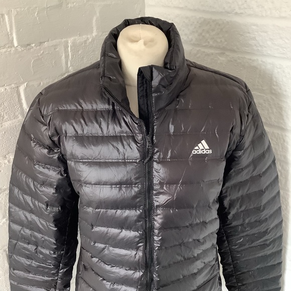 Adidas Lightweight Duck Down Quilted Jacket - Size M - Black - P2P 21” - Picture 2 of 8